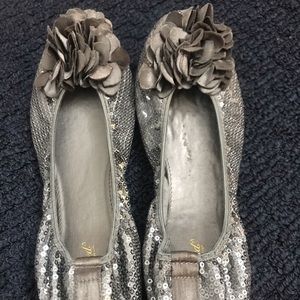 Wanted Shoes 8 1/2- Gangster Pewter Sequin
